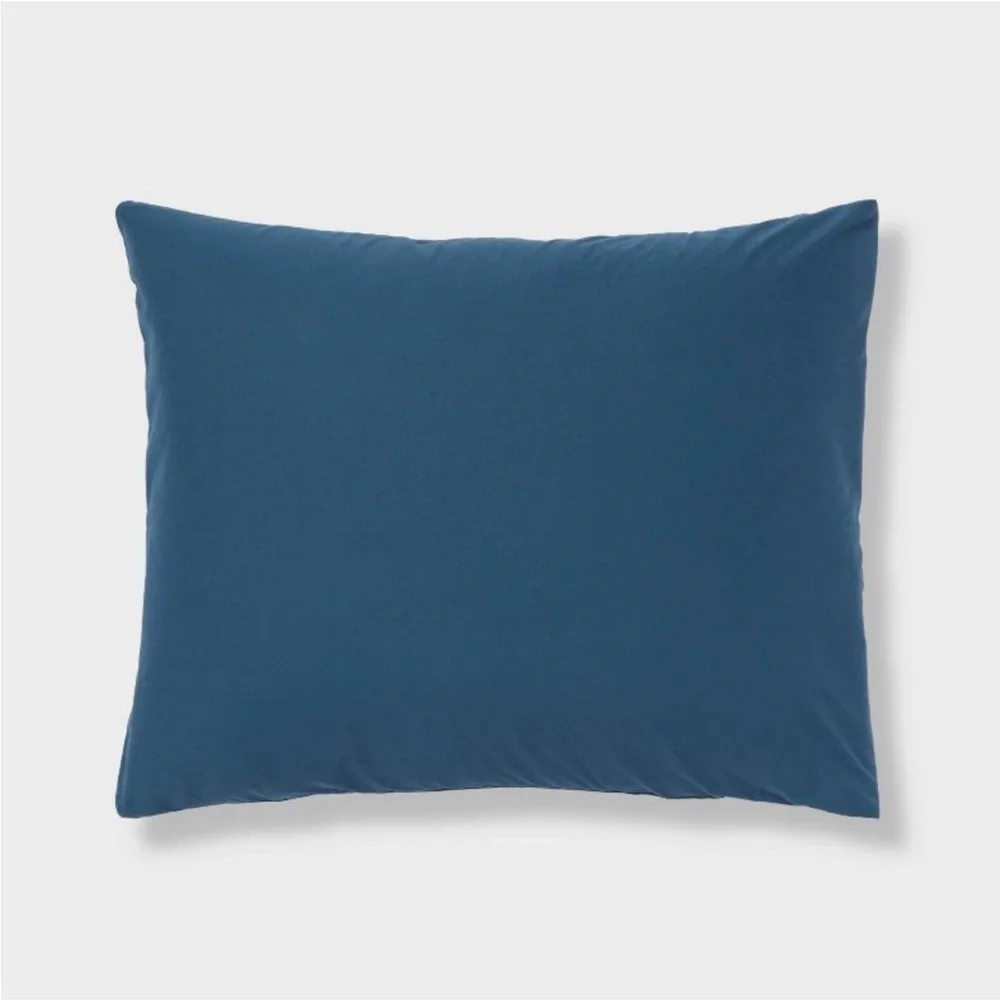 THRESHOLD NWT washed cotton sateen diver cover & sham set -indigo -full/queen
